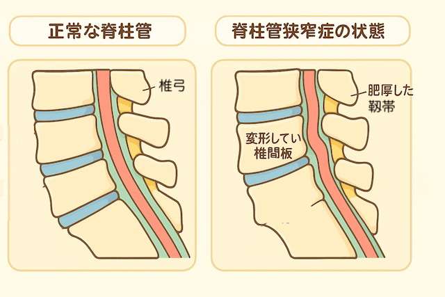 脊柱管狭窄症の脊髄の状態