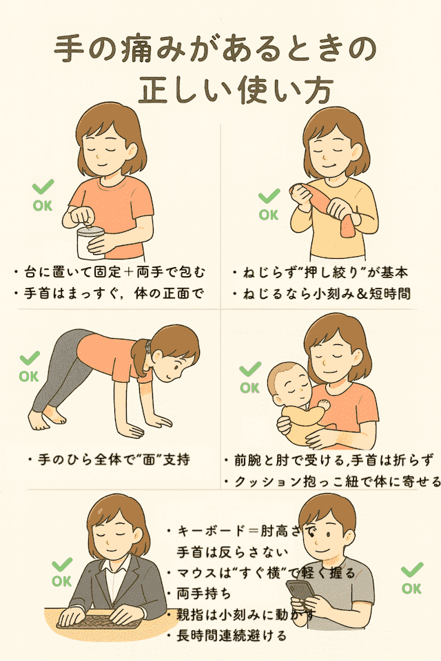 正しい手の使い方
