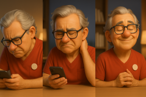 スマホの見過ぎは首こりになる